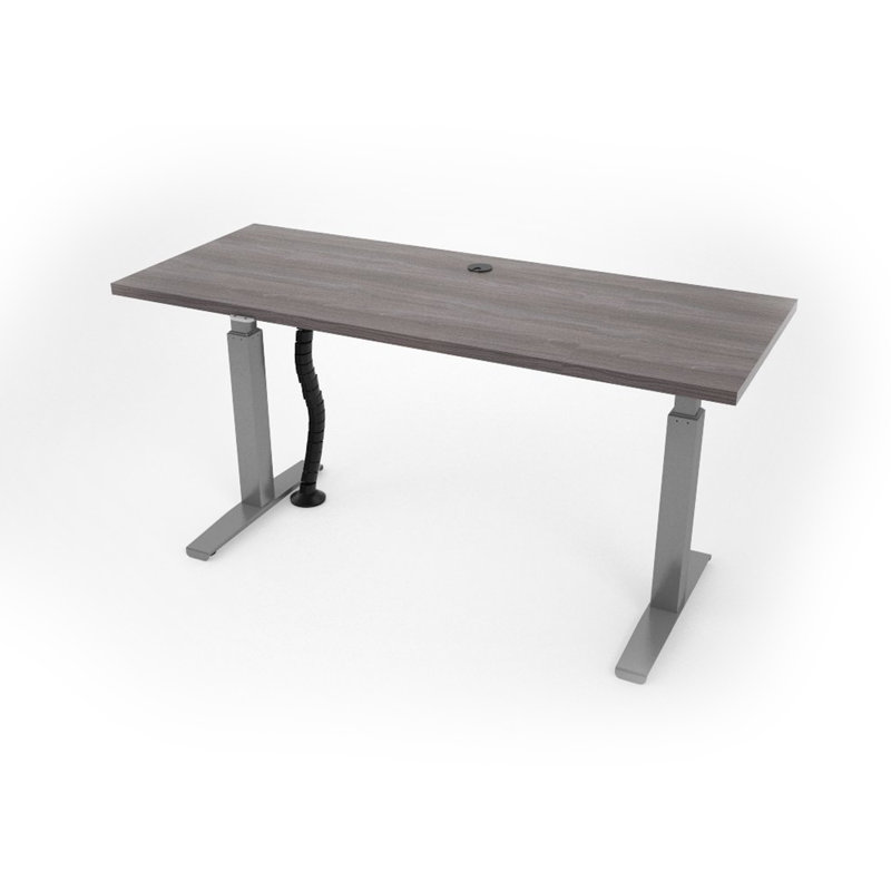Bureau à hauteur réglable REVOH, Érable iconique, H 50 po x l 60 po x P 24 po
