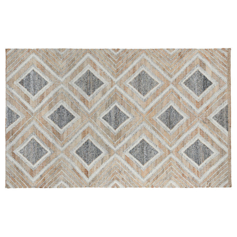 Geometric Area Rug in Natural/Gray, Rectangle 8' x 10'