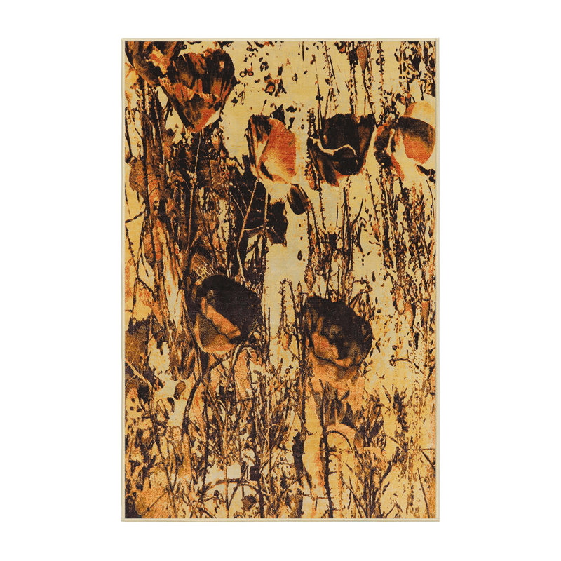 Tapis jaune / noir / brun, Rectangle 2 pi x 3 pi