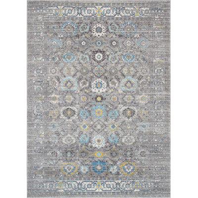 Tapis argenté tissé à la machine Chelsea