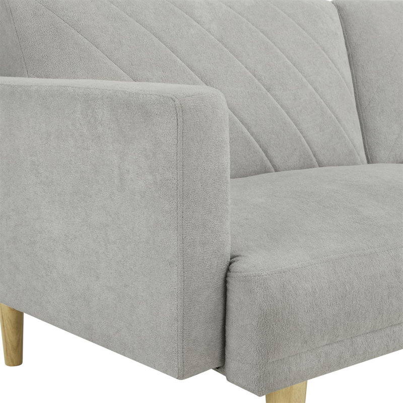 Canapé en velours 76,40 po Aanvi, Velours gris