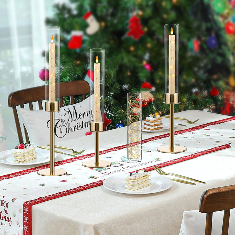 Ensemble de porte-bougie en acrylique doré 18 pièces, centre de table décoratif moderne pour décor de foyer de fête de mariage