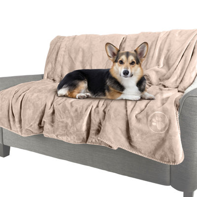 PETMAKER Waterproof Dog Blanket Reversible Sherpa Dog Blanket for Couch, Bed, or Car - Protects from Spills, Stains, or Pet Fur