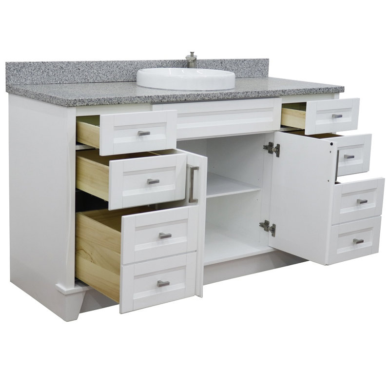 Ensemble de meuble-lavabo simple 61 po Abdirahin, Gris