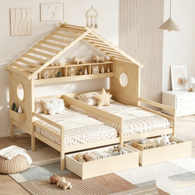 Lit superposé simple pour enfants avec rangement