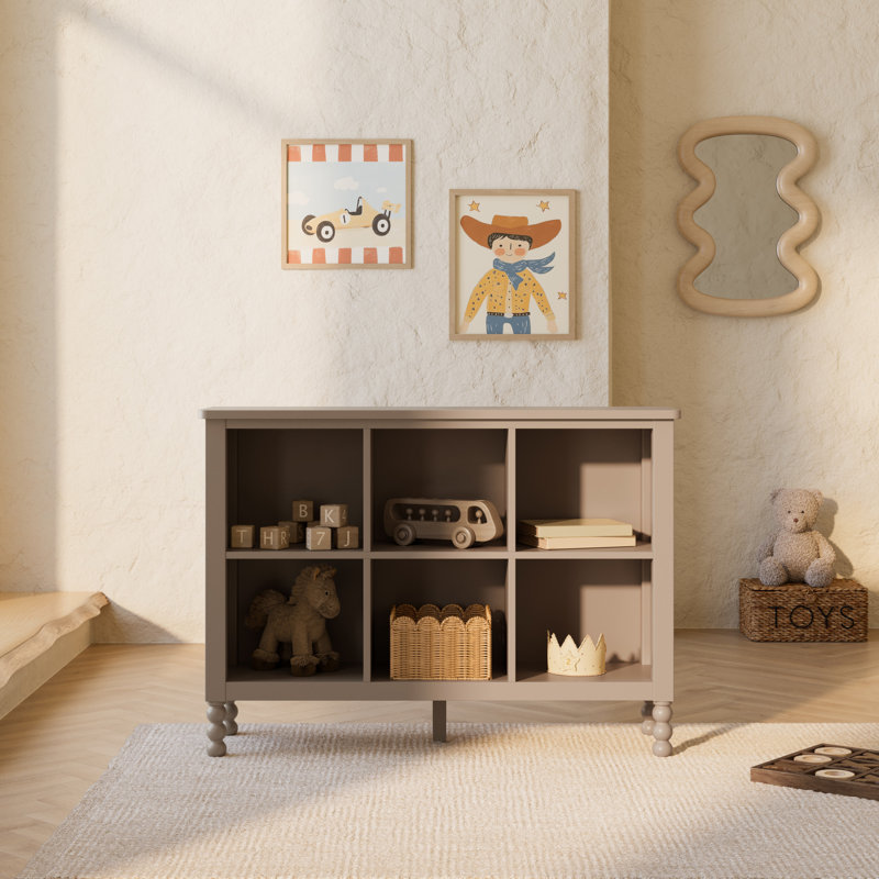 Bibliothèque de rangement à 6 cubes Rio, Taupe