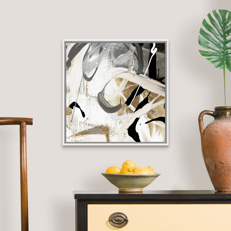 " Tangled I " Painting Print, Floater Framed Canvas, Natural, 25.25" H x 25.25" W