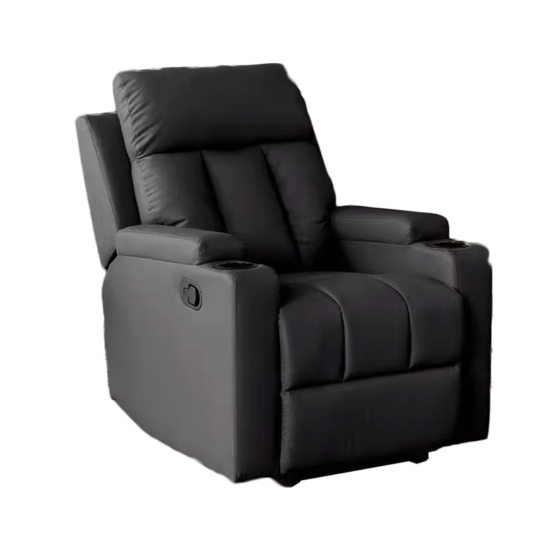 Naeshawn Recliner, Black Polyester Fibre