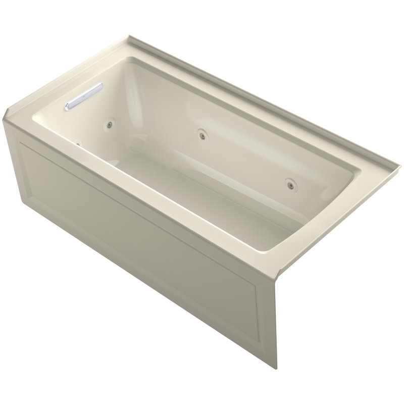 Archer 60" x 30" Alcove Whirlpool, Ice Grey, Left