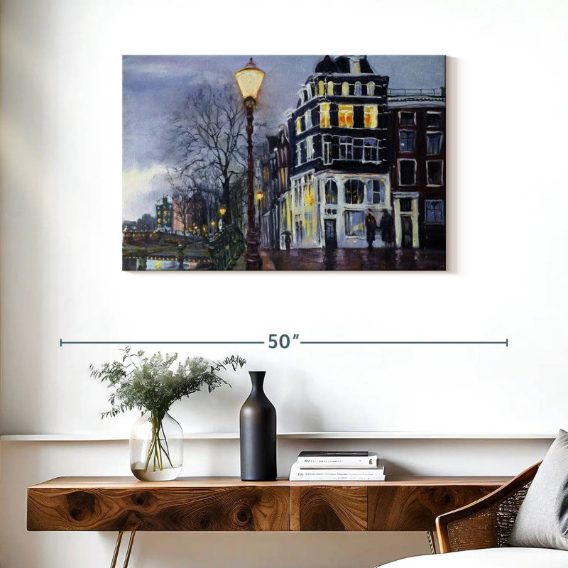 Sirci au crépuscule, Amsterdam, H 24 po x l 36 po