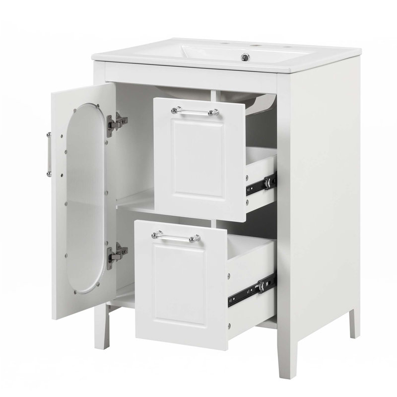 Meuble-lavabo 24 po avec lavabo, Blanc