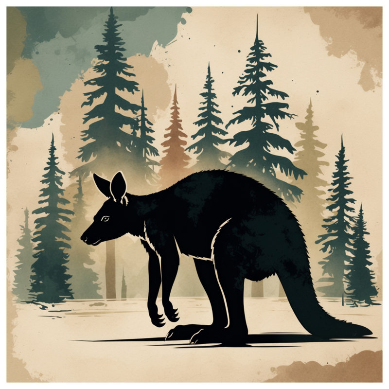Housses de couette Kangaroo Silhouette Forest, Grand lit