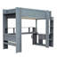 Lit mezzanine simple en bois avec bureau