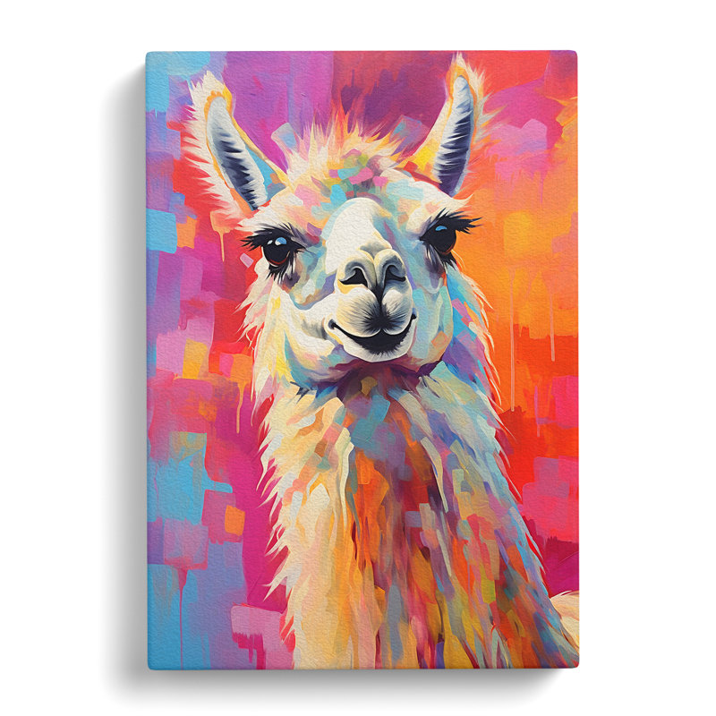 Llama Expressionism - No Frame Print, 50cm H x 35cm W x 3cm D