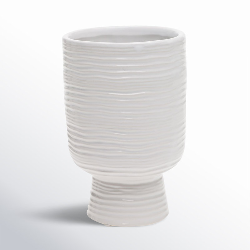 Canella Handmade Ceramic Table Vase, 6.5" H x 4" W x 4" D