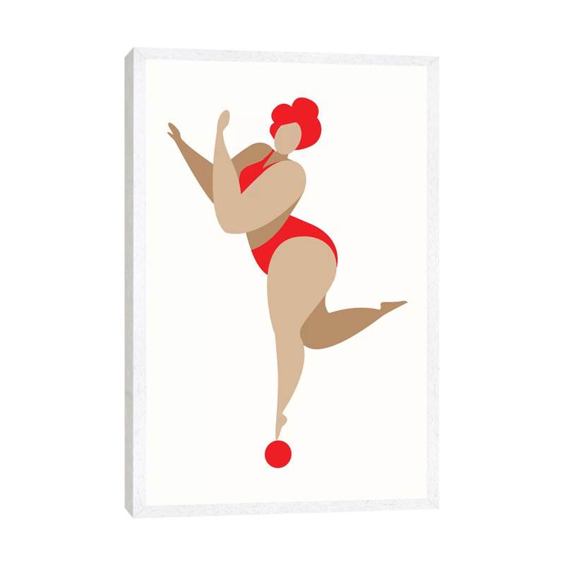 Dancing Queen - Red by Kubistika - Print on Canvas, White Floater Framed, 66.04cm H x 45.72cm W x 3.81cm D