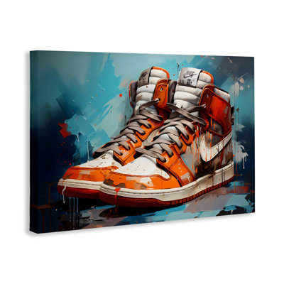 Red & White Sneakers Splash Canvas, design by Creative Studio