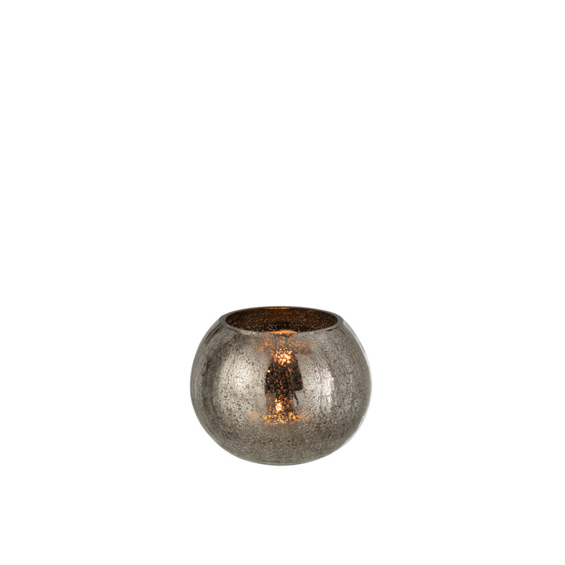 Sweet Glass Tabletop Hurricane, 12cm H x 15cm W x 15cm D, Grey