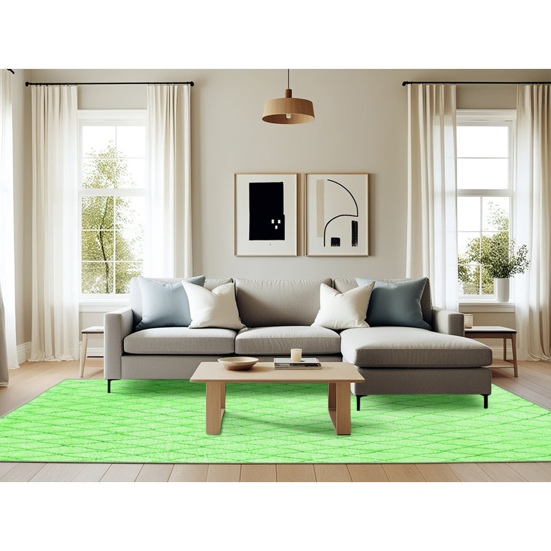 Harliee Washable Geometric Indoor Rug, Rectangle 6' x 9'