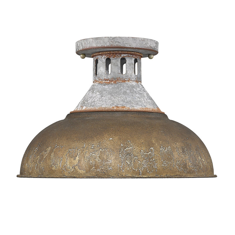 Plafonnier encastré 1 lumière 14 po Mercado, Rouille antique