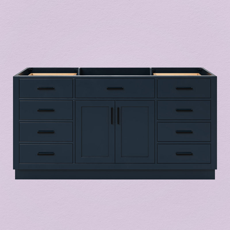 Hepburn 66 Single Bathroom Vanity Base Only, Midnight Blue, Matte Black