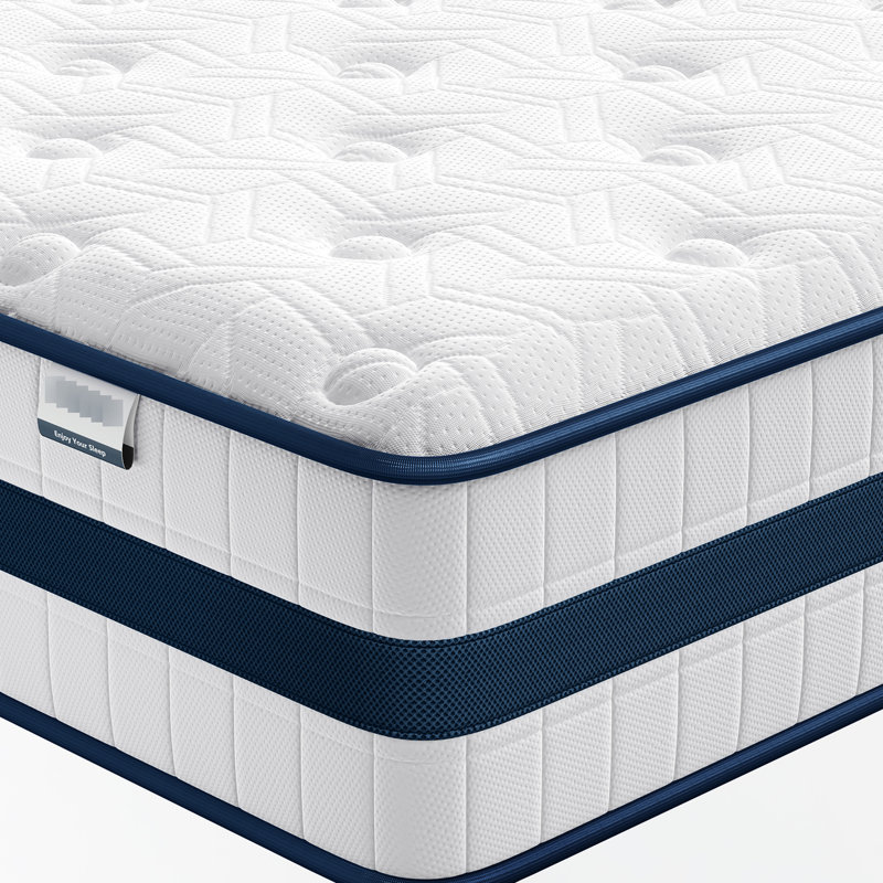 Très grand matelas de 12 pouces - Sommeil luxueux, mousse de soutien à haute densité, structure d'isolation de mouvement dans une boîte isolante, confort à deux couches, soutien pour les dormeurs de grande taille