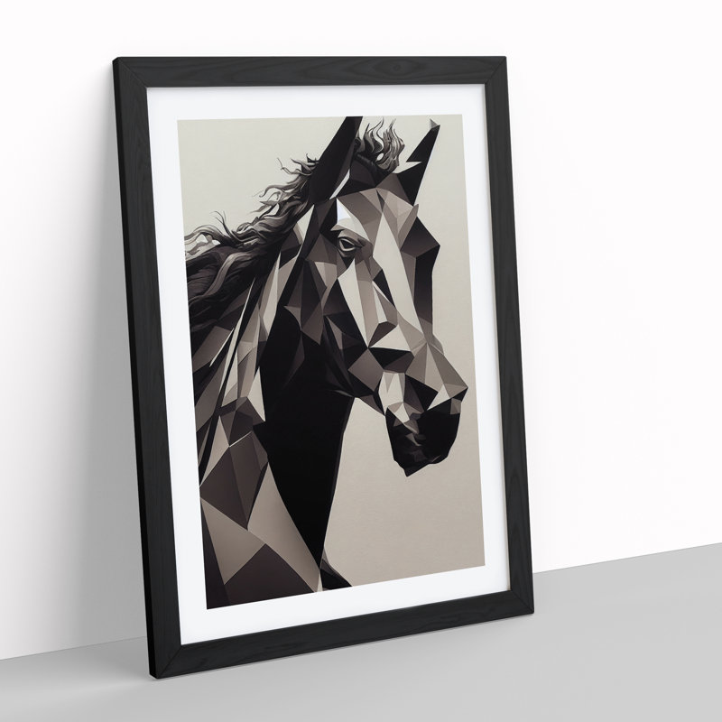Abstract Horse No.6 - Framed Print, Black, 64cm H x 46cm W x 2cm D