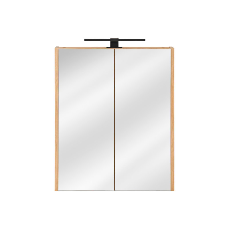 Ellinore 600mm W 720mm H Surface Frameless Medicine Cabinet Mirror 3 Adjustable, 60Cm