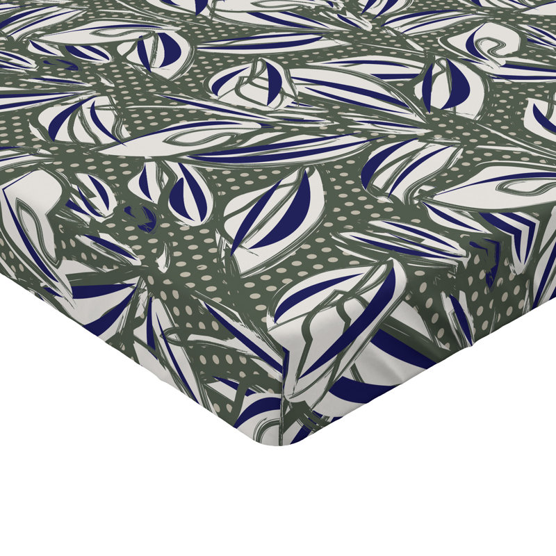 Drap-housse rustique Ambesonne, Lavande foncé, vert sauge / floral, Drap-housse grand