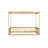 Full Size Wooden Canopy Floor Bed with Fence and Guardrails, Rubber Wood Montessori Style Bed Frame,Natural-118661962