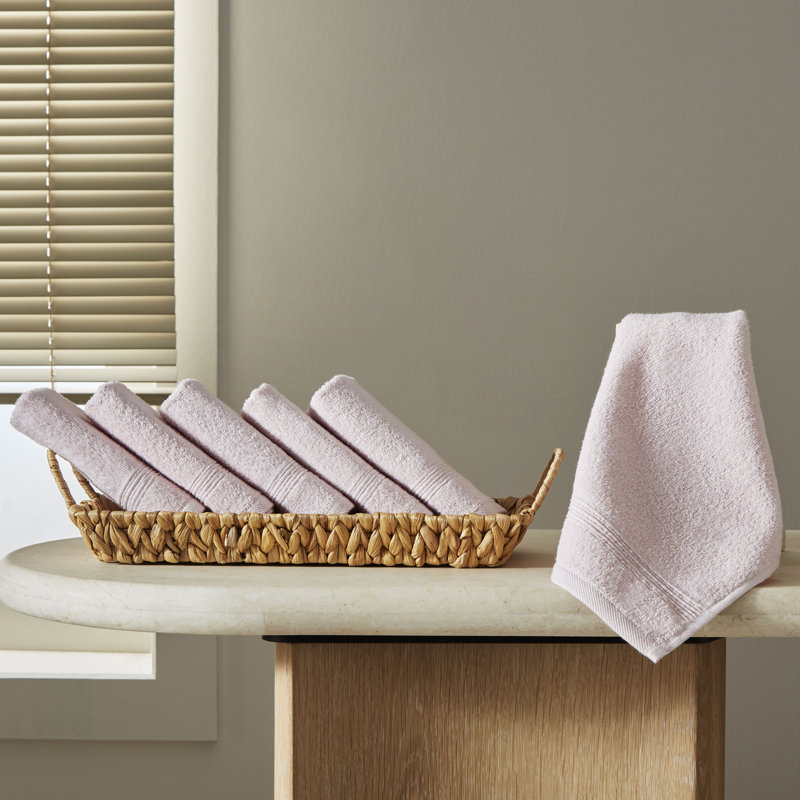 Ozdilek 6-Piece Washcloth Set 13x13 Towels 100% Turkish Cotton, Soft, Absorbent, Gentle on Sensitive Skin, Multi-Purpose Use, Washable, Reusable, Ideal for Baby Care & Spa 6 Towels (Mauve)
