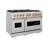 ZLINE Autograph Edition 48 in. 6.7 cu. ft. Classic Double Oven Gas Range W/ 8 Burner Cooktop in Stainless Steel & Matte Black Accents (CGRZ-48-MB)-105283513