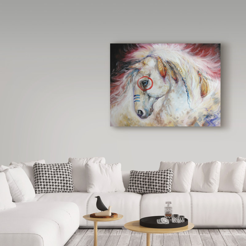 Duniya «Apache The War Pony», reproduction de peinture acrylique sur toile tendue, H 14 po x l 19 po x P 2 po