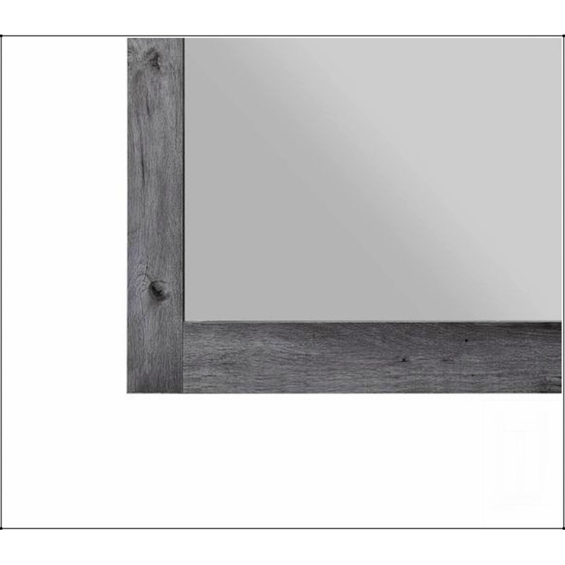 Miroir Vidalia avec cadre en chêne gris rustique, verre de haute qualité de 3 m pour un reflet clair et une orientation polyvalente