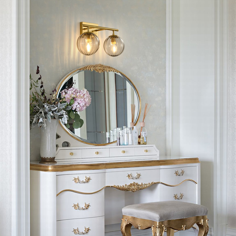 Dimmable Bathroom Vanity Lights With Clear Shade, 2 Lights