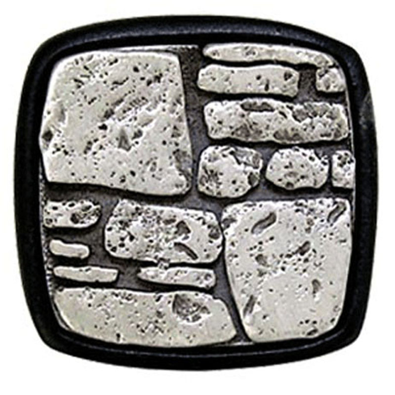 Poignée champ moderne 1 3/8 po, Noir / étain satiné