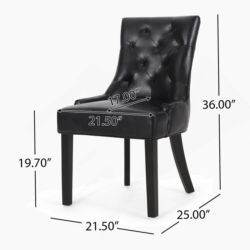 Chaise de salle à manger Cheney - KD MP2 (ensemble de 2), Noir