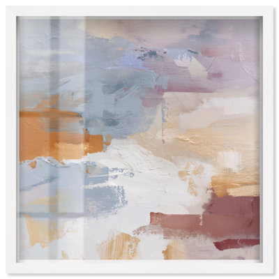 «Harbor Hues III Shadowbox Print Sunset» par Art Remedy, cadre blanc, 41 x 41