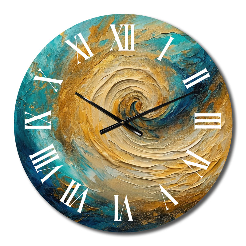 Horloge murale en or Golden Wave, Petit