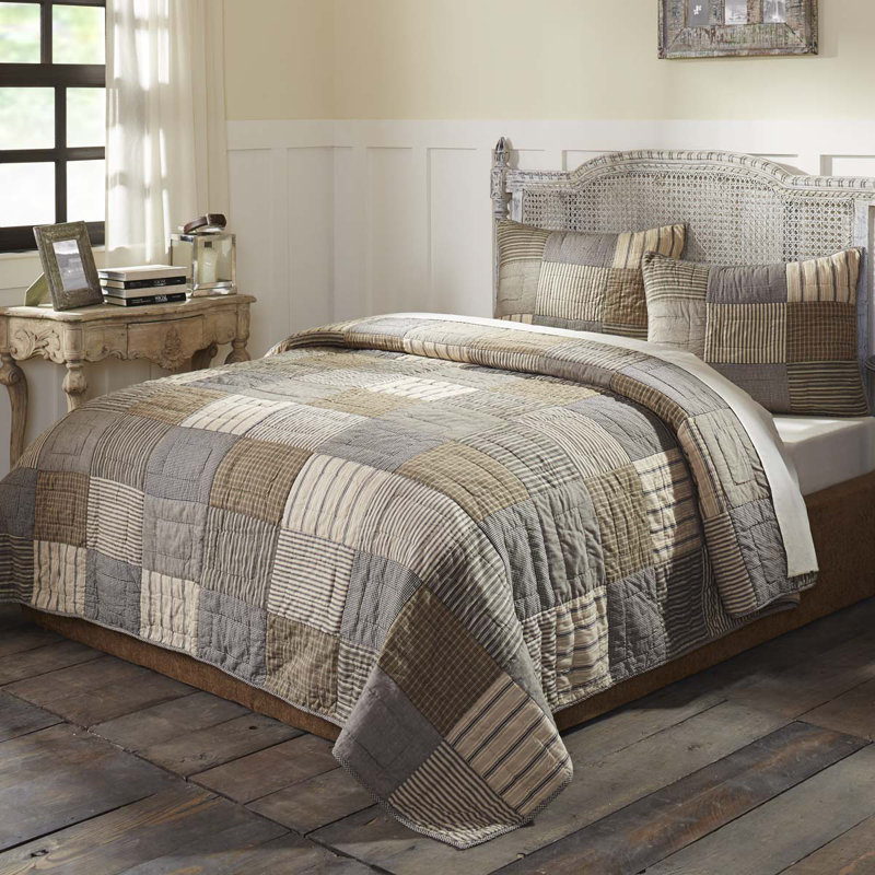 Sawyer Mill Sham Set, Standard, Charcoal Gray/Khaki/Dark Creme