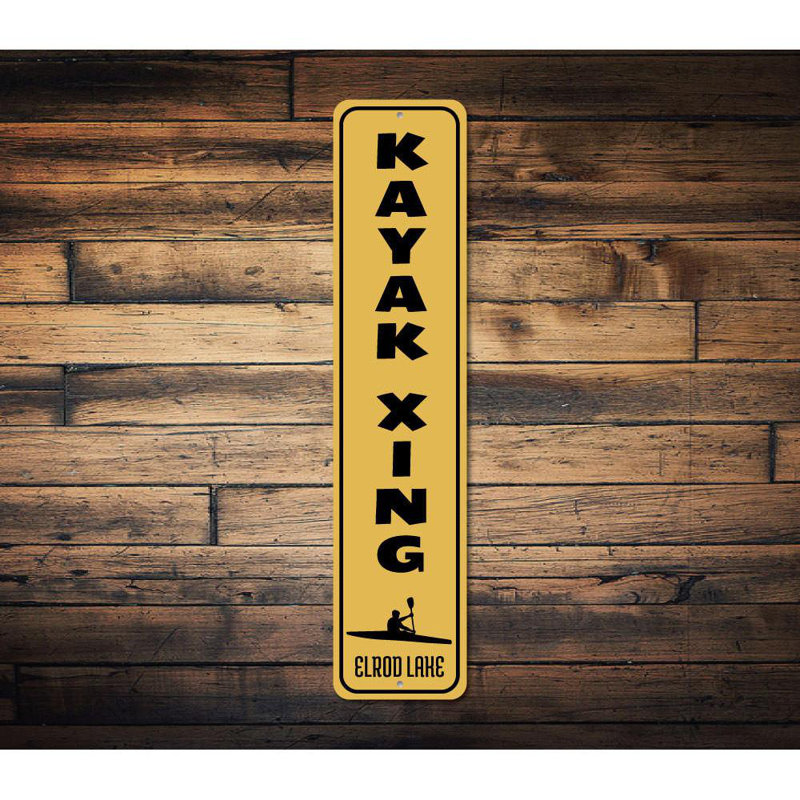 Enseigne verticale en aluminium Kayak Crossing, H 4 po x l 18 po x P 0,04 po