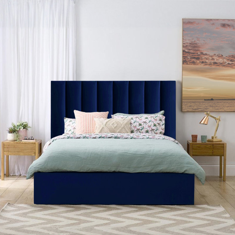 Mahida Upholstered Storage Bed, Double (4'6), Marine