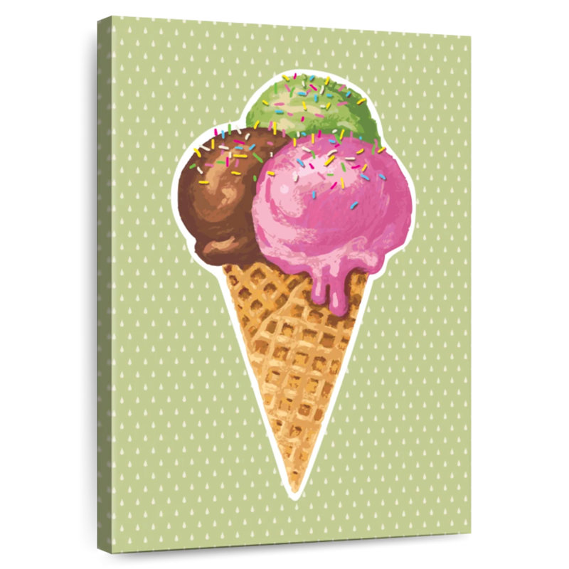 Yummy Ice Cream, 45" H x 30" W