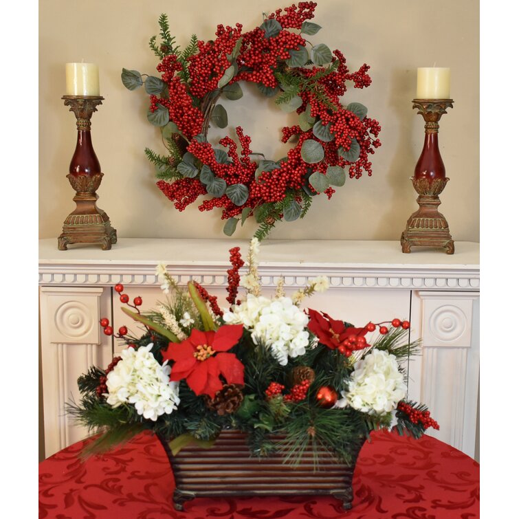 The Holiday Aisle® Faux Silk Arrangement in Planter