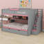 Lit superposé multifonctionnel avec escalier, lit gigogne et tablettes de rangement, DEL-1195608515