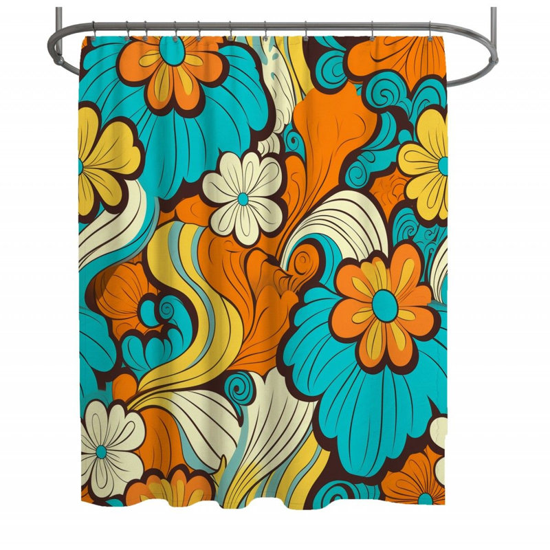 Rideau de douche Neola 1970s, H 93 po x l 70 po