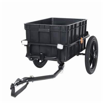 Remorque cargos 2 en 1 et chariot-poussoir avec boîte amovible, chariot en acier robuste pour l'épicerie et les animaux de compagnie