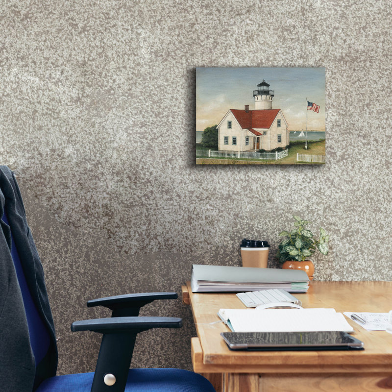 August Grove 'Lighthouse Keepers Home' by David Carter Brown Canvas Wall Art, 12" H x 16" W x 0.75" D