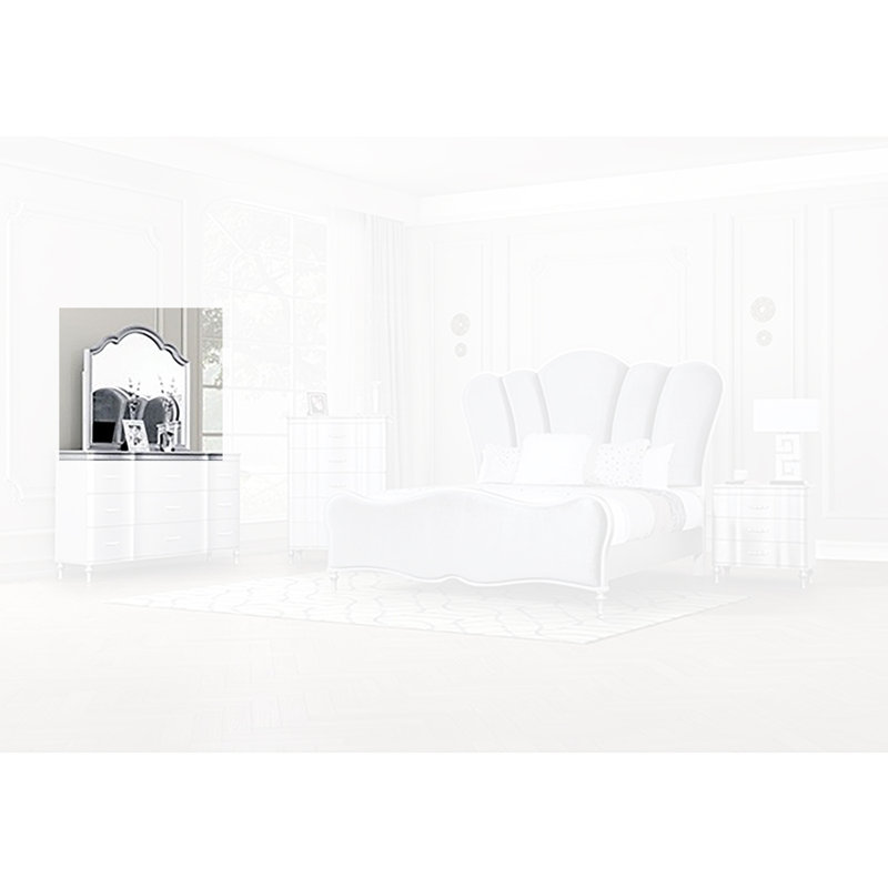 Miroir de commode Praitte, Argent argent