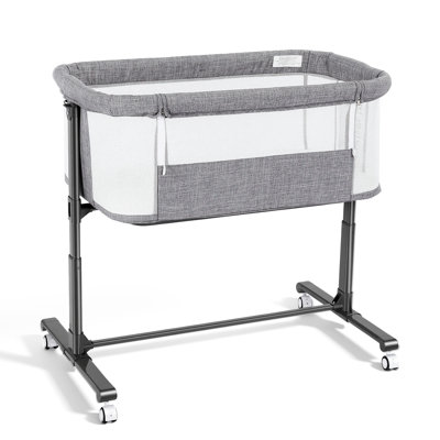 Baby Bassinet 2 in 1 Bedside Sleeper,Folding Portable w/Storage Basket